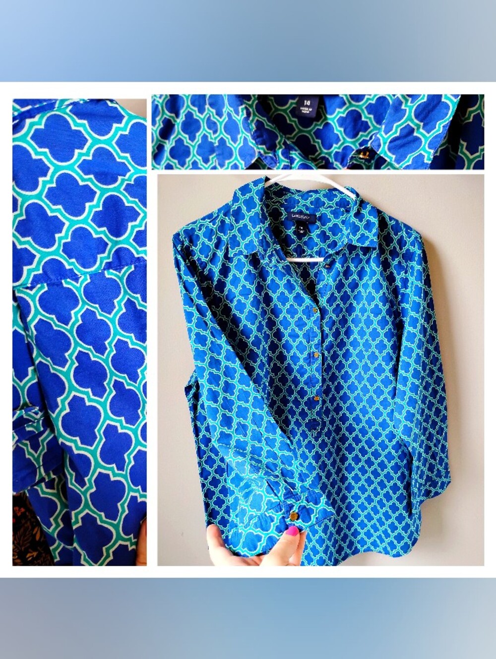 NWT Colonial color shock contemporary button down land's end